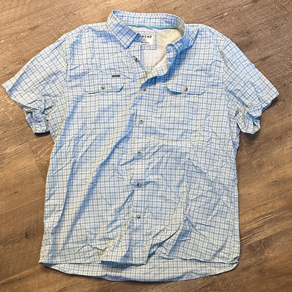 Poncho Blue Checkered Casual Button-Down Shirt